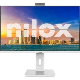 Nilox NXM24RWEB02W 24" Full HD 120Hz IPS-Monitor, Weiß, integrierte Lautsprecher und Kamera, VESA Pivot
