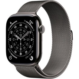 Apple Watch Series 11 GPS Cellular 46mm Slate Titanium Case with Slate Milanese Loop Bracelet - Size M/L