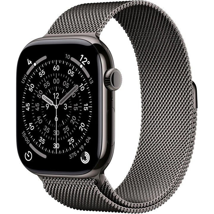 Apple Watch Series 11 GPS Cellular 46mm Caja de titanio color pizarra con pulsera Milanese Loop color pizarra - Talla M/L