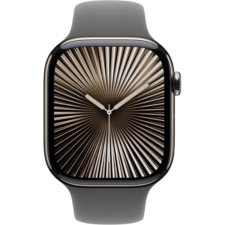 Apple Watch Series 11 GPS Cellular 46mm Caja de titanio natural con correa deportiva gris piedra S/M