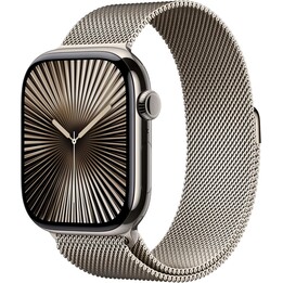 Apple Watch Series 11 GPS Cellular 46 mm Gehäuse aus natürlichem Titan mit natürlichem Milanaise-Schlaufenarmband S/M