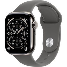 Apple Watch Series 11 GPS Cellular 46mm Caja de titanio natural con correa deportiva gris piedra M/L