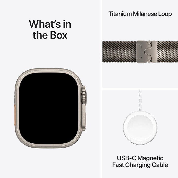 Apple Watch Ultra 3 GPS Cellular 49mm Caja de titanio natural y pulsera Milanese Loop - Talla S