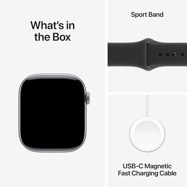 Apple Watch Series 11 GPS Cellular 42 mm Space Grey Aluminiumgehäuse mit schwarzem Sportarmband M/L