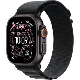 Apple Watch Ultra 3 GPS Cellular 49 mm Boîtier en titane noir avec grand passant alpin noir - Taille S