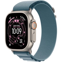 Apple Watch Ultra 3 GPS Cellular 49mm Cassa in titanio naturale Cinturino Alpine Loop Azzurro M