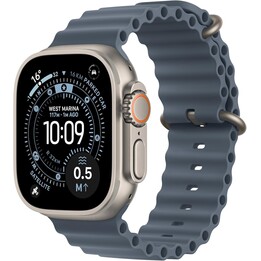 Apple Watch Ultra 3 GPS Cellular Boîtier en titane naturel de 49 mm avec bracelet bleu océan nautique