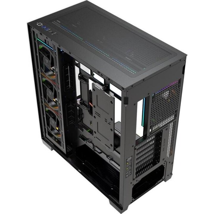 Gabinete para computador MODECOM VOLCANO STELLAR PLUS ARGB MIDI 8F, preto