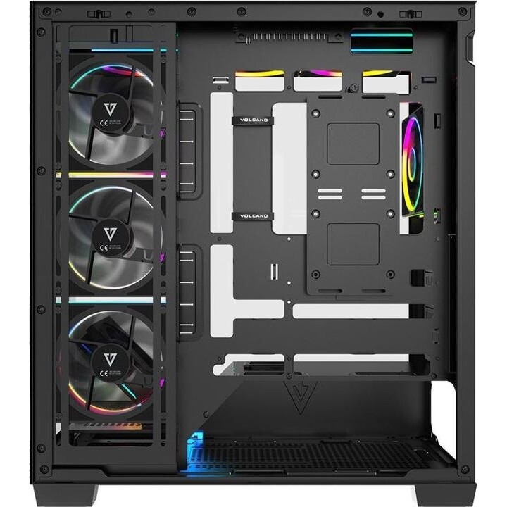 Gabinete para computador MODECOM VOLCANO STELLAR PLUS ARGB MIDI 8F, preto