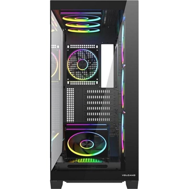 Gabinete para computador MODECOM VOLCANO STELLAR PLUS ARGB MIDI 8F, preto