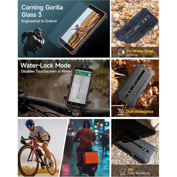Ulefone RugKing 2 Pro, 4 GB 128 GB, 5,45 IPS, 4550 mAh, Orange