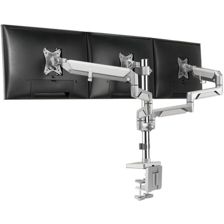 LogiLink BP0090 - Suporte de Escritório para 3 monitores de 17 a 27 Pulgadas (LCD, LED, OLED, etc.), com Resorte de Gás, para te