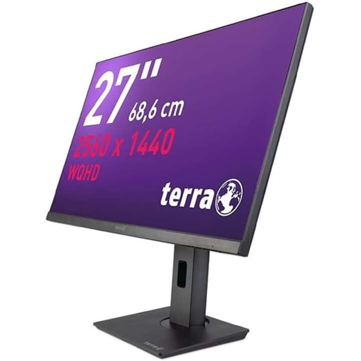 Terra LCD/LED 2772W PV Black Monitor with USB-C, DisplayPort, HDMI, 27" diagonal screen, 2560 x 1440 (WQHD) resolution, IPS disp