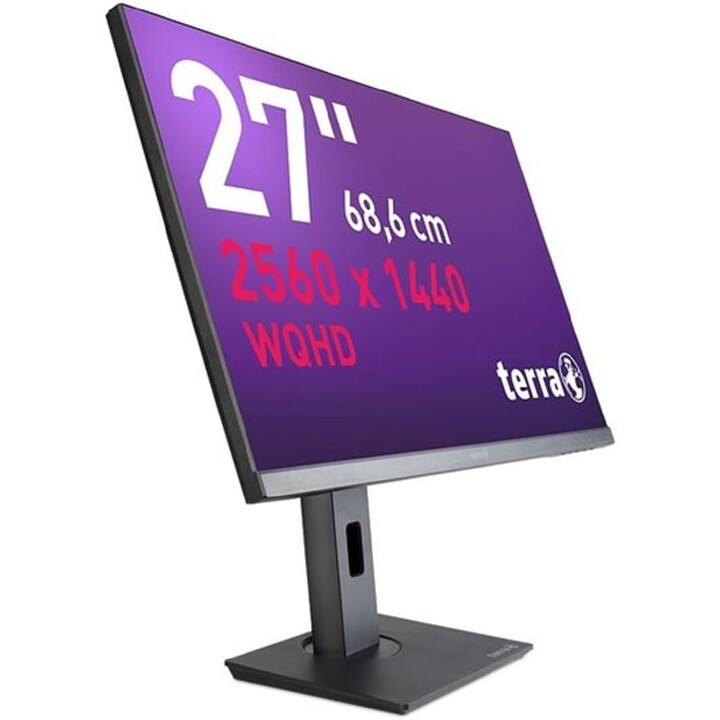 Terra LCD/LED 2772W PV Black Monitor with USB-C, DisplayPort, HDMI, 27" diagonal screen, 2560 x 1440 (WQHD) resolution, IPS disp
