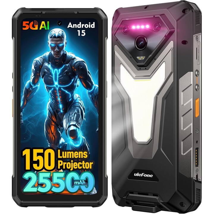 Ulefone Armor 34 Pro 5G, 16GB 512GB, 6,95 FHD+, 25500mAh, Doppia Sim, Nero