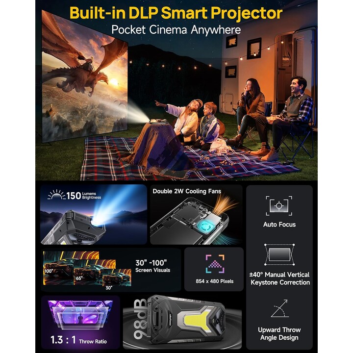 Ulefone Armor 34 Pro 5G, 16GB 512GB, 6,95 FHD+, 25500mAh, Dual Sim, preto
