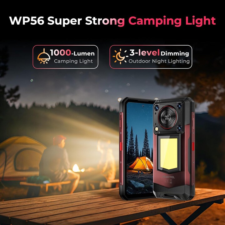 Oukitel WP56 5G, 8 GB + 256 GB, 6,8 FHD+ Display, 16000 mAh, 108 MP Kamera, Android 15, NFC, Schwarz