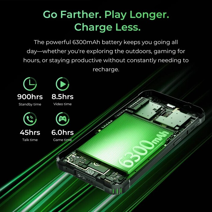 Oukitel G5, 4+12GB RAM, 64GB/TF 1TB, 900LM Dual Camping Light, 6 Display, 6300mAh, 13MP, Dual SIM, Orange