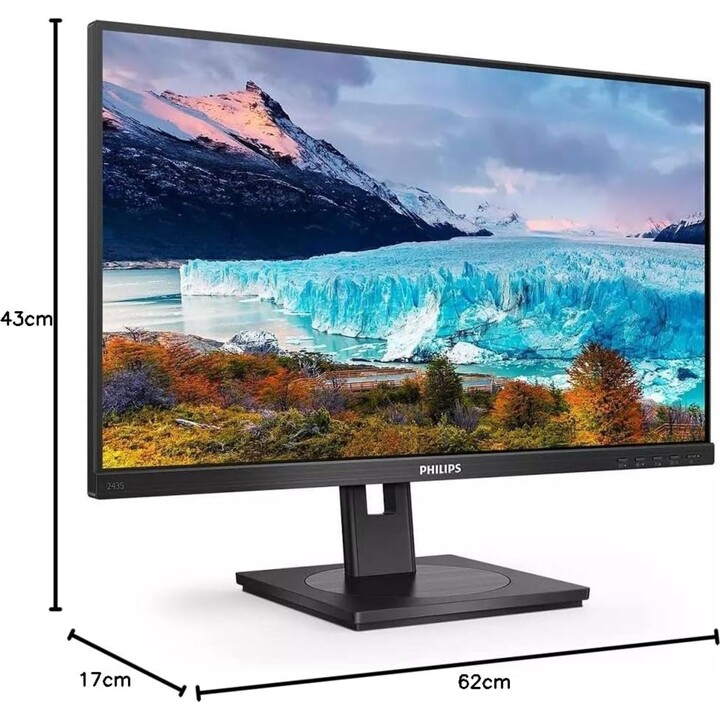 Monitor Philips 243S1 24" FHD, 100 Hz, IPS, 4 ms GtG, altezza regolabile