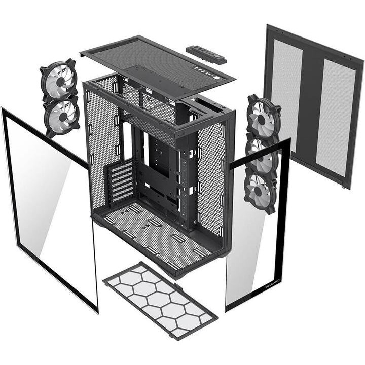 MODECOM Volcano SPACE XL ARGB FULL TOWER 5F Computer Case Black
