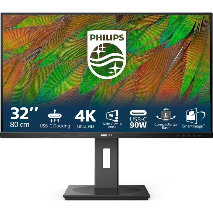 Philips 32B1U3900 Monitor 32" UHD, WLED, 60 Hz, VA, 4 ms GtG, TÜV-Augenkomfort, Lautsprecher, höhenverstellbar