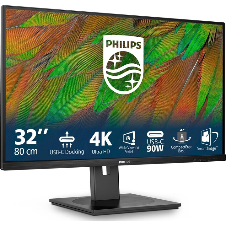 Philips 32B1U3900 Monitor 32" UHD, WLED, 60 Hz, VA, 4 ms GtG, TÜV-Augenkomfort, Lautsprecher, höhenverstellbar