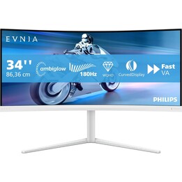 Philips EVNIA 34M2C5501A – Gebogener Monitor 34 Zoll UWQHD WLED, 180 Hz, Fast VA, HDR10
