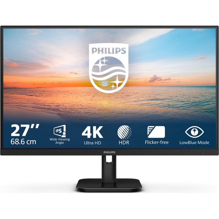 Philips 27E1N1800A Monitor 27" UHD, WLED, 60Hz, IPS, 4 ms GtG, HDR10, Adaptive Sync., Speakers