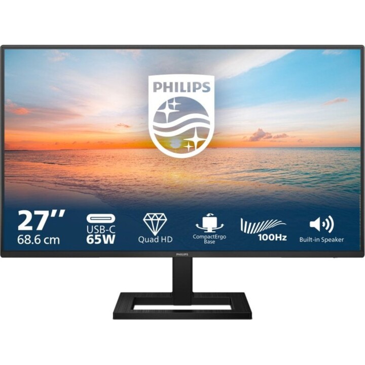 Philips Monitor 27E1N1600AE/00 68,6 cm 27 Zoll 2560 x 1440 Pixel Quad HD LCD Schwarz