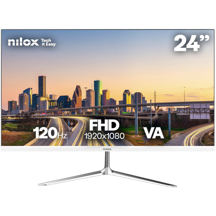 MONITOR 24" Full HD, VA, 120Hz, HDMI and VGA, White