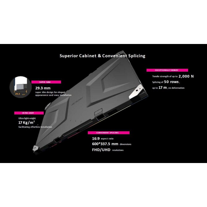 Hikvision DS-D40W-2F, 5ª Gen. 16:9 DVLED Cabinet (600*337.5mm). Para placas de lámparas LED: COB, HOB & SMD (res. FHD/UHD)