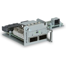 Modulo di impilamento QSFP+ 40G/100G di Allied Telesis AT-STACKQS, supporta l'impilamento fino a 80Gbps per collegamento