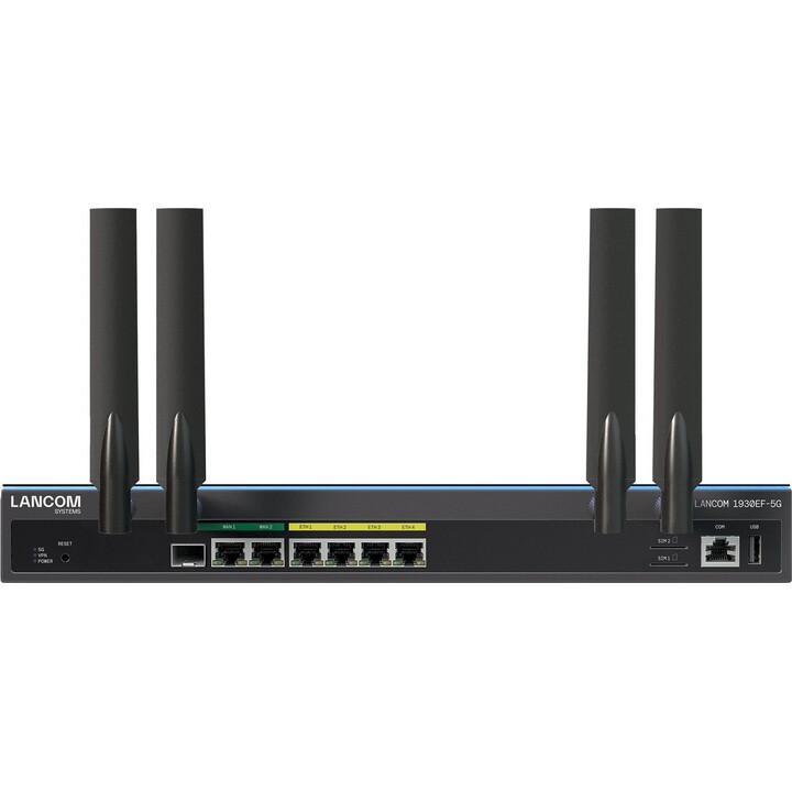 LANCOM 1930EF SD-WAN Router, 6x1GbE (1x combo SFP), L3 firewall, 4096 VLANs, internal AC PSU, fanless 1U rack