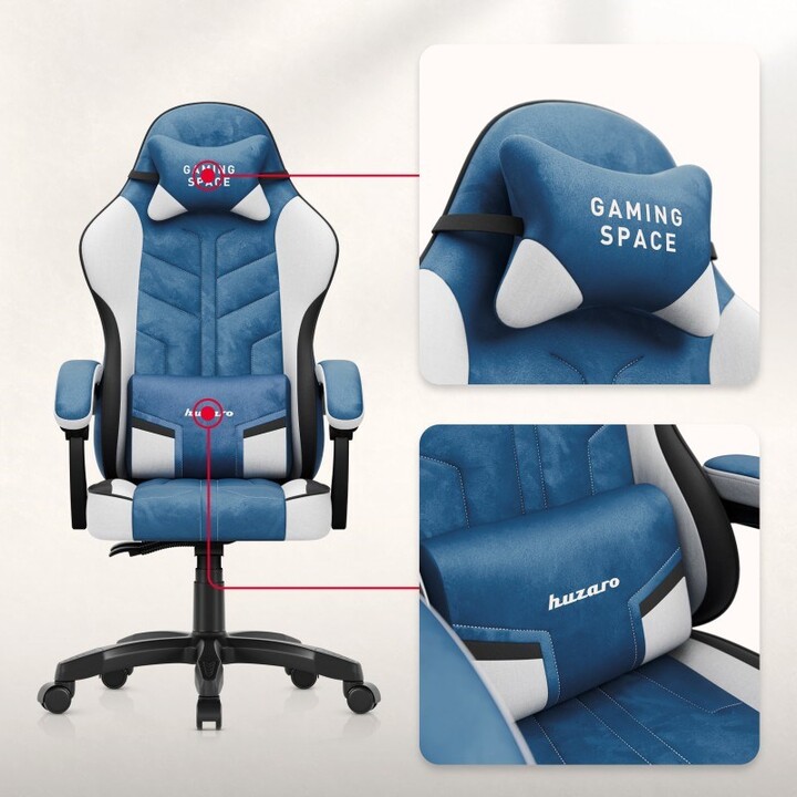 Cadeira Gamer Huzaro Force 2.7 Black Carbon Azul