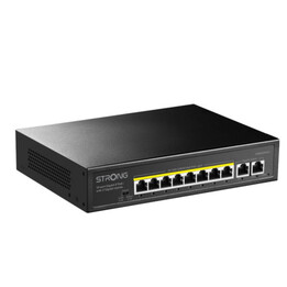 Strong SW8010POE+ switch di rete PoE Gigabit con 8 porte e 2 uplink Gigabit