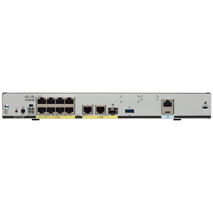 Router Ethernet WAN Dual GE Cisco C1111-8P ISR série 1100
