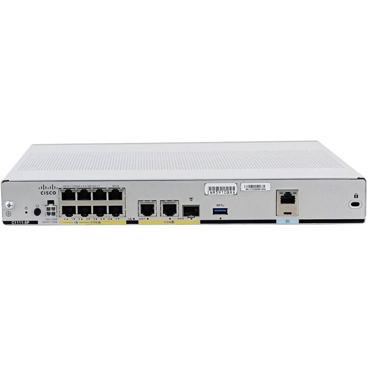 Router Ethernet WAN Dual GE Cisco C1111-8P ISR série 1100