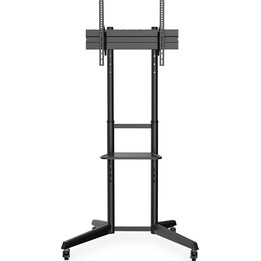 Chariot TV Digitus en acier compact et économique avec plateau pour téléviseurs de 37 à 70 pouces, noir