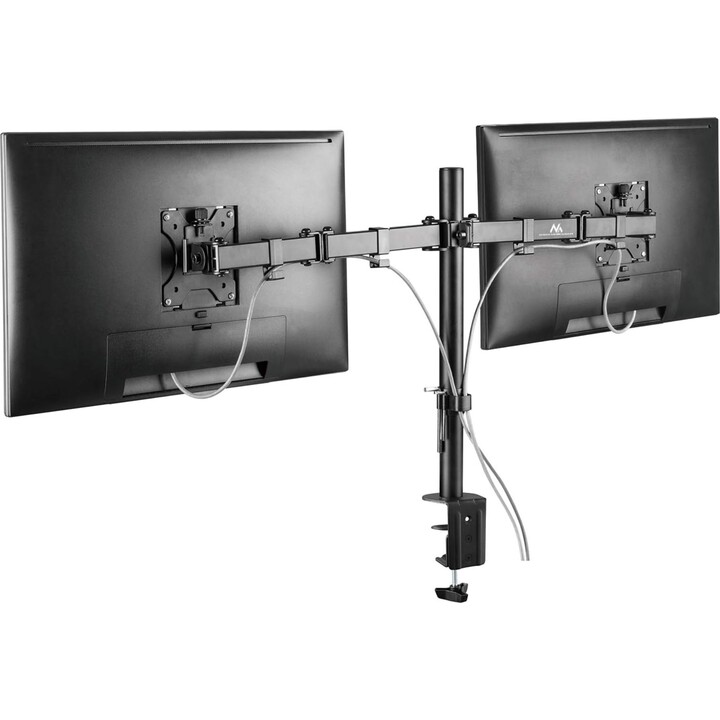 Suporte para monitor duplo Maclean MC-884, 17 a 32", giratório, inclinação, altura ajustável