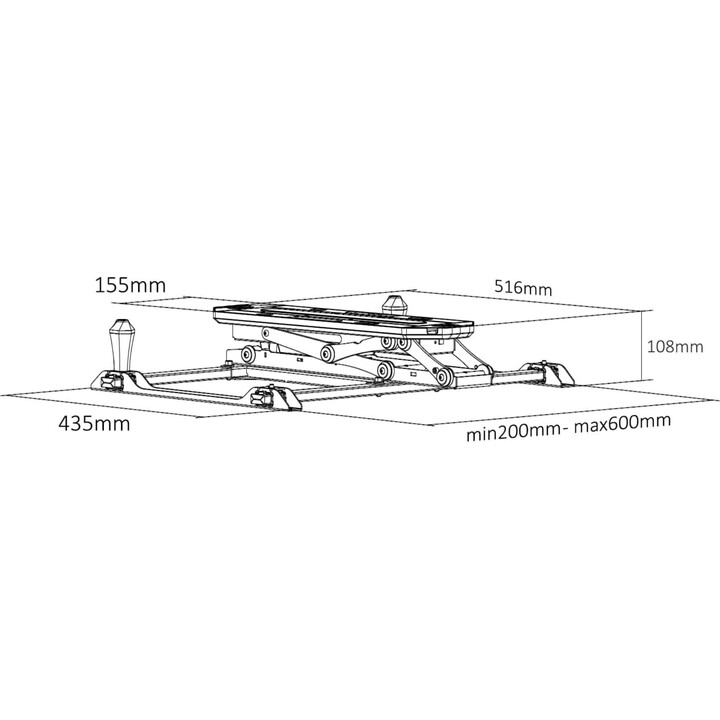 Suporte elétrico de teto Maclean para TVs de 32-70", para tetos inclinados e altos