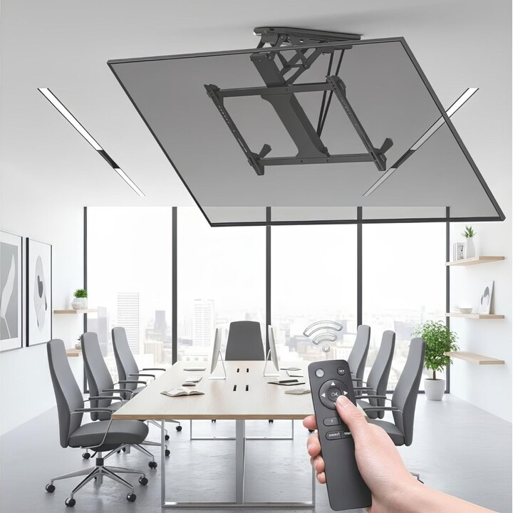 Suporte elétrico de teto Maclean para TVs de 32-70", para tetos inclinados e altos