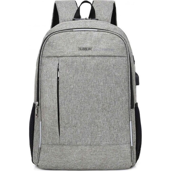 Subblim Urban Lock Backpack for Laptops up to 15.6" Gray