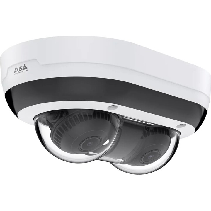 Câmera IP de dome multi-sensor profissional AXIS P4707-PLVE (02416-001), oferece cobertura panorâmica de 360° com quatro sensore