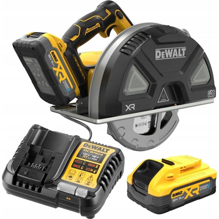 Serra circular para metal sem escovas DeWalt DCS383H2-QW 18V XR 190mm 2x 5.0 Ah Powerstack em mala TSTAK