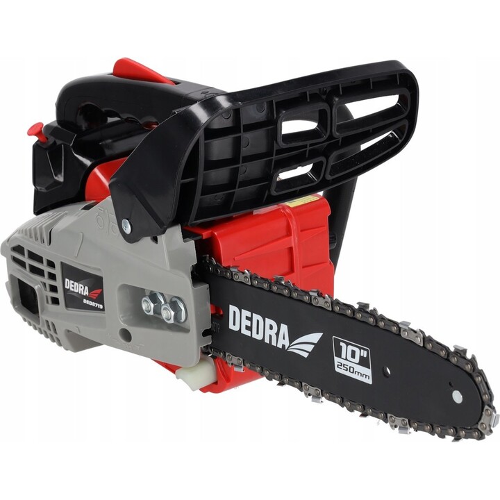 DEDRA DED8719 Motosega a benzina da 25 cm e 1,0 kW per potatura professionale, nero/rosso