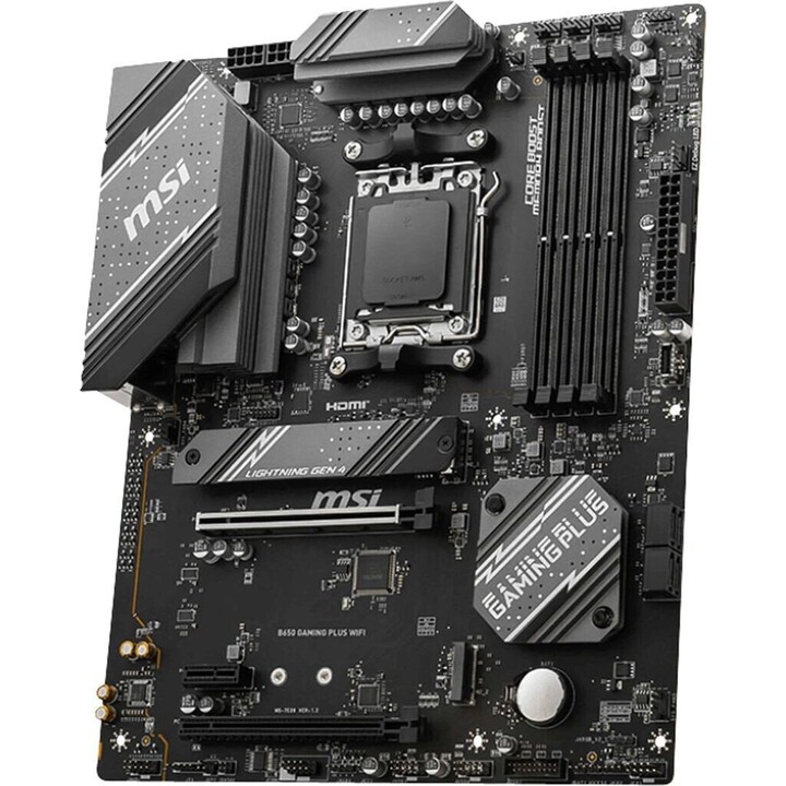 MSI B650 Gaming Plus Wifi Motherboard, AMD, AM5, B650, 4DDR5, 192GB, HDMI+DP, 4SATA3+2M.2, 2.5GBE+Wifi6e+BT5.3, 11USB3.2, ATX Bl