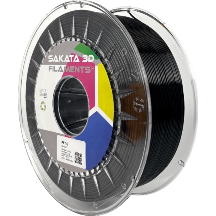 Sakata 3D Bobina filamento PETG 1,75 mm 1 kg Nero