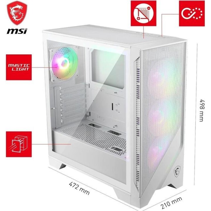 MSI Mag Forge 320R AirFlow Micro Tower Weiß