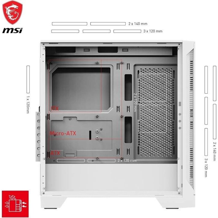 MSI Mag Forge 320R AirFlow Micro Tower Bianco