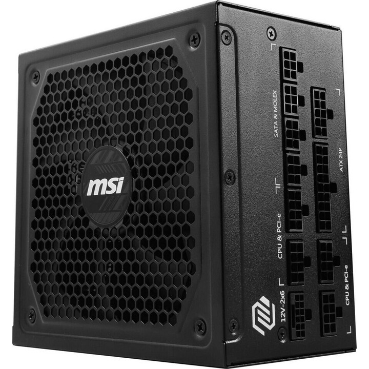 Fuente de alimentación Msi Meg A1250p Pcie5 1250w 80 Plus Platinum negra